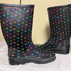 Polka Dot Rainboots Never worn